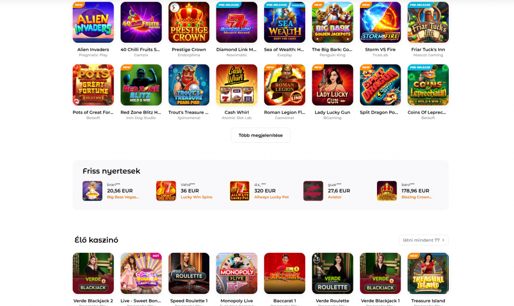 Verde Casino Játékok